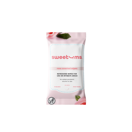 Rose Scented Unflavored Daily Wipes Ph balanced natural sweetums wipes www.VALGINA.com 