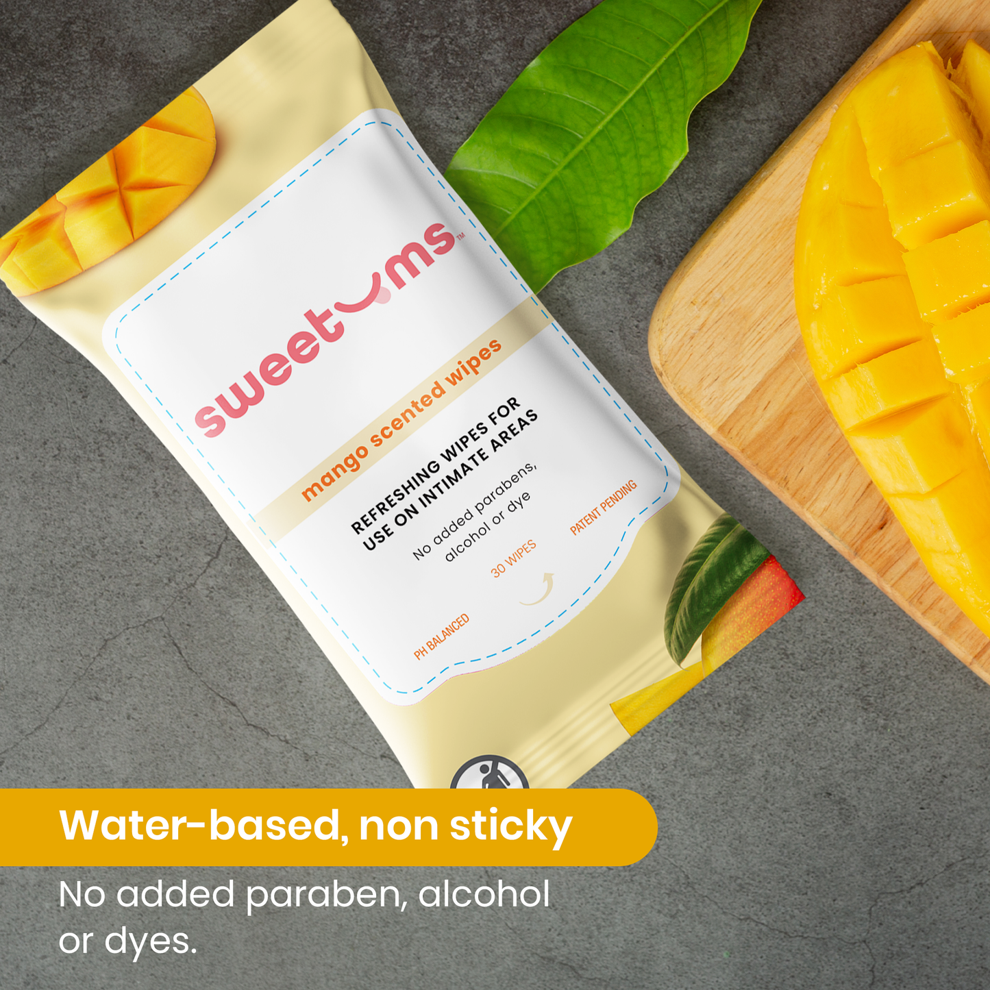 Mango Scented and Unflavored Daily Wipes ph balanced natural sweetums wipes www.VALGINA.com 