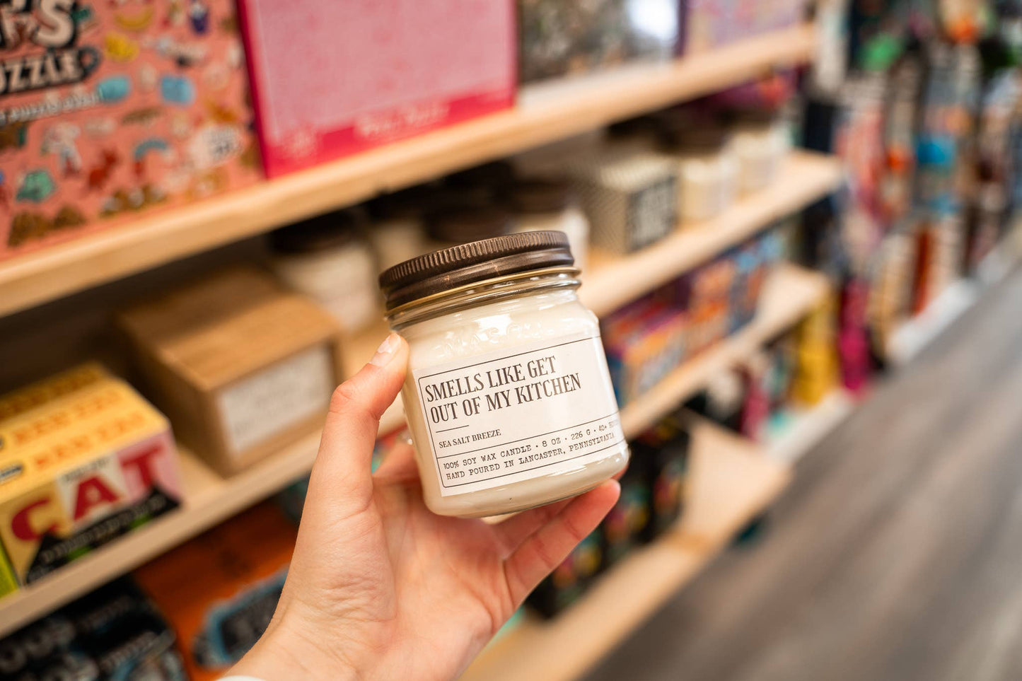 Smells Like Get Out Of My Kitchen - Funny Gift For Mom - 8oz Soy Wax Candle
