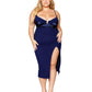 Elegant Eclipse - Chemise Sleep Dress Lingerie Gown - Blue - VALGINA.com