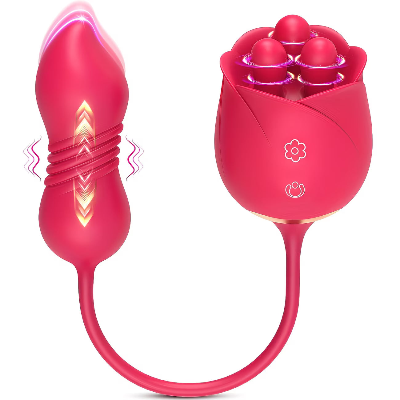 Erotic Eden Rose with Thruster Bullet - NEW! two toys in one for women couples anal vaginal clitoral gspot kegel ball bullet www.VALGINA.com 