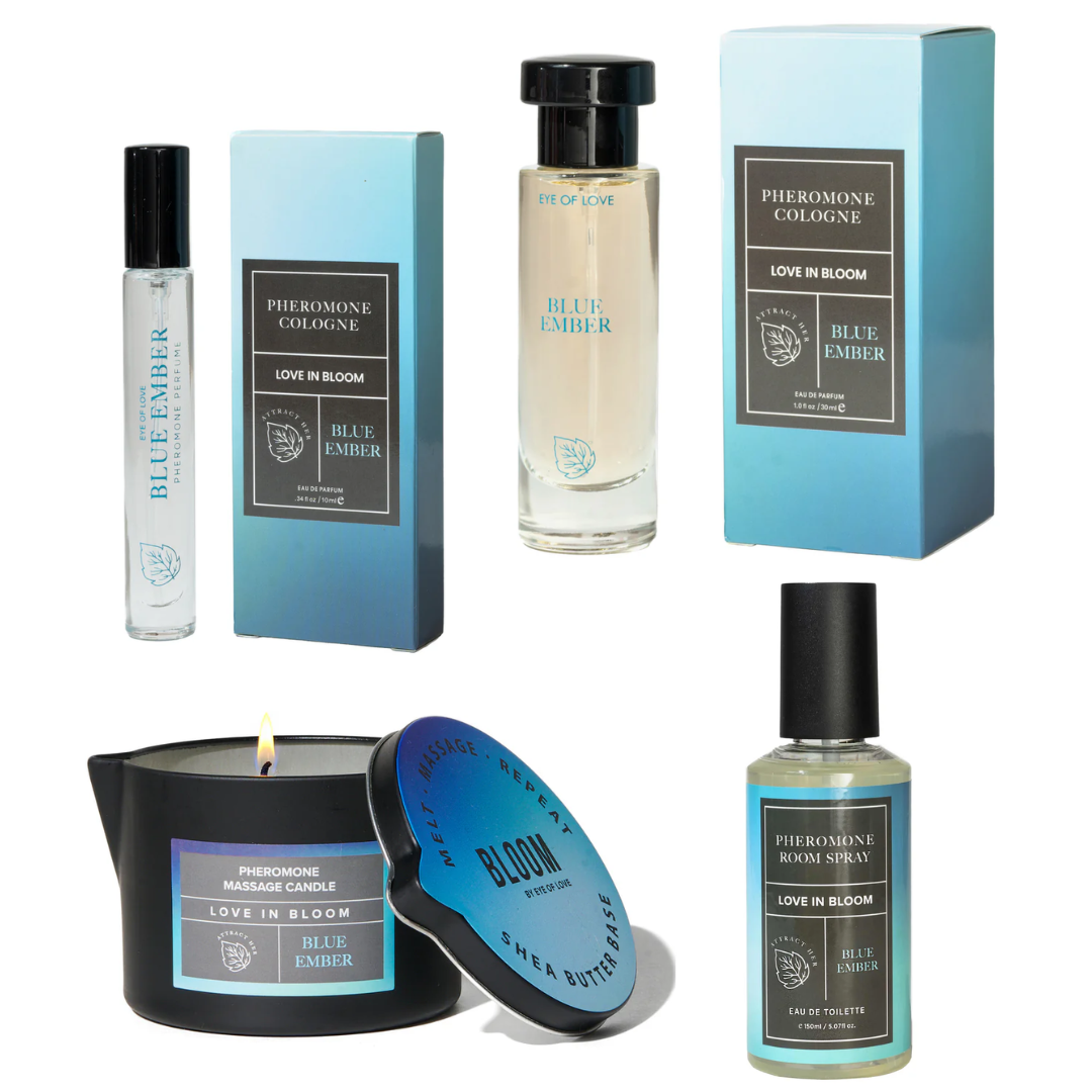 Bloom - Earths Desire & Blue Ember - Male Pheromone Colognes, Candles, Room Spray - Eye of Love