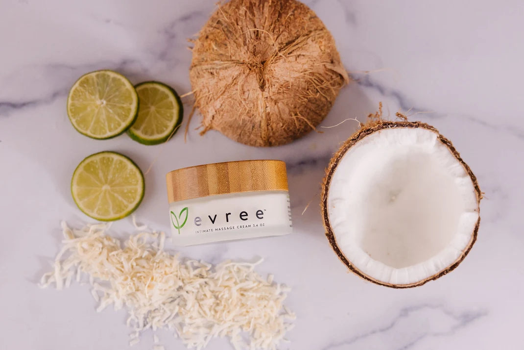 Evree All Over Intimate Massage Cream - Coconut Lime or Pineapple Orange