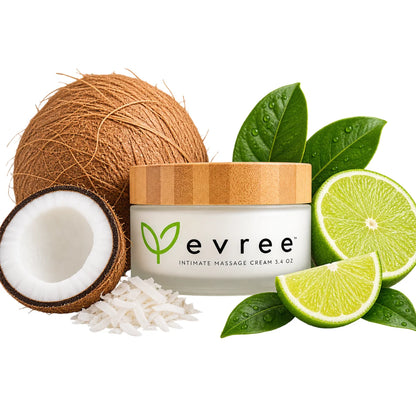 Evree All Over Intimate Massage Cream - Coconut Lime or Pineapple Orange