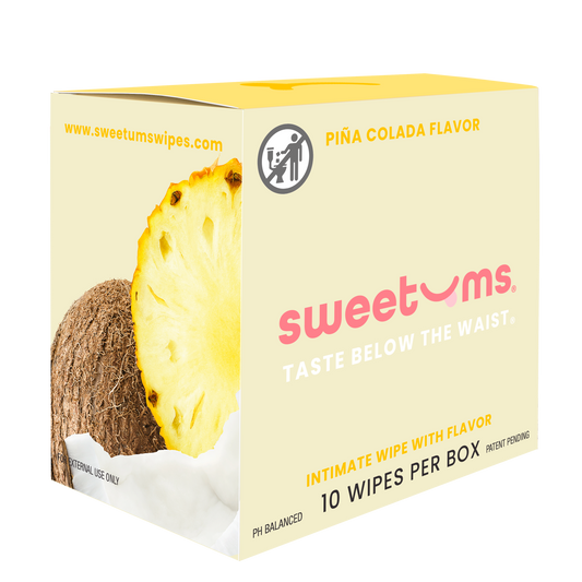 Pina Colada Flavored PH Balanced Intimate Wipes Feminine Wipes for women Sweetums www.VALGINA.com 