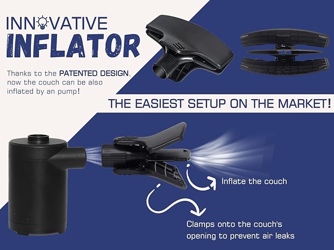 Compact inflatable lounger chair packs down small for travel and outdoor adventures - ValGina.com