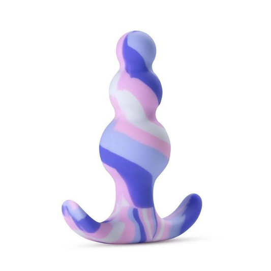 Marble Twilight Silicone Beaded Plug - Blue/White