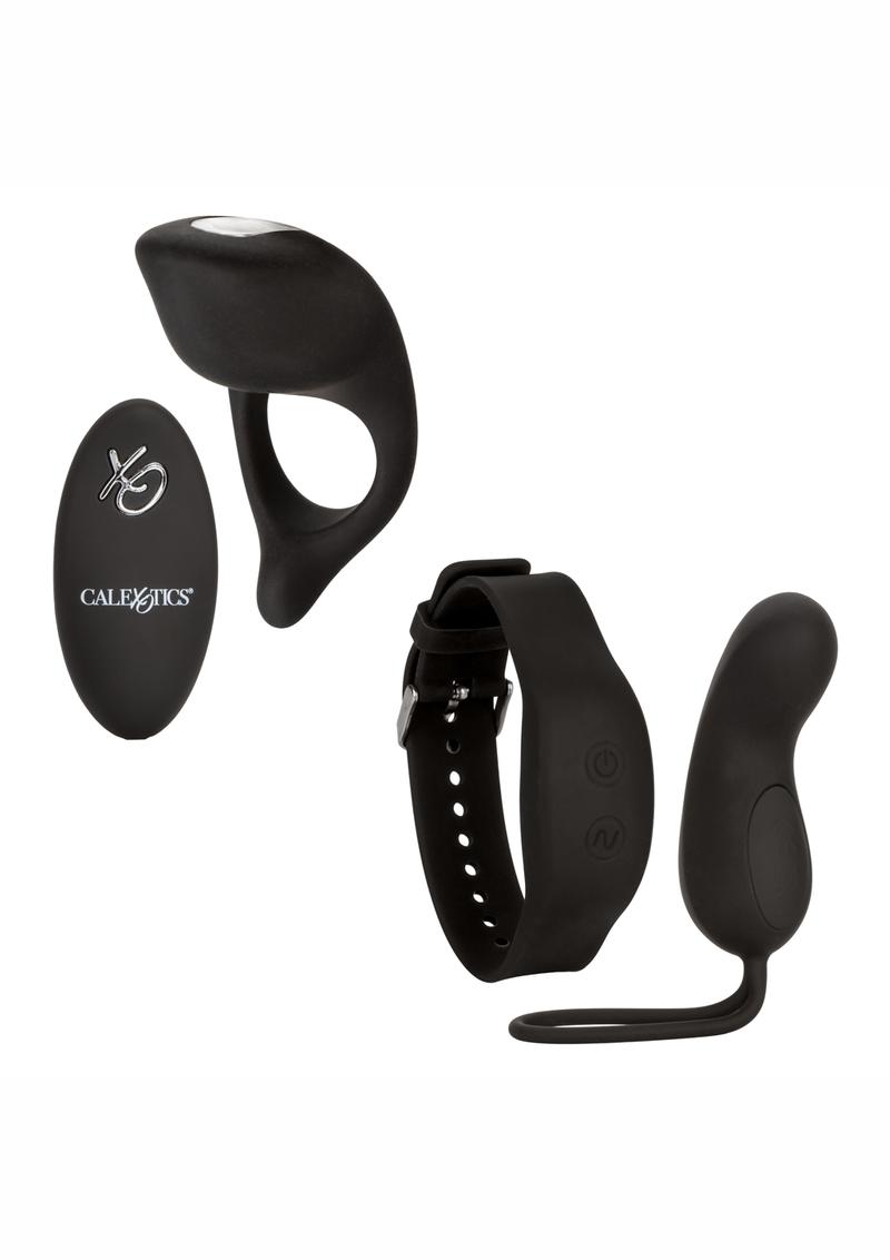 Our Little Secret couples his and hers remote controlled ring and bullet toy set in black - VALGINA.com