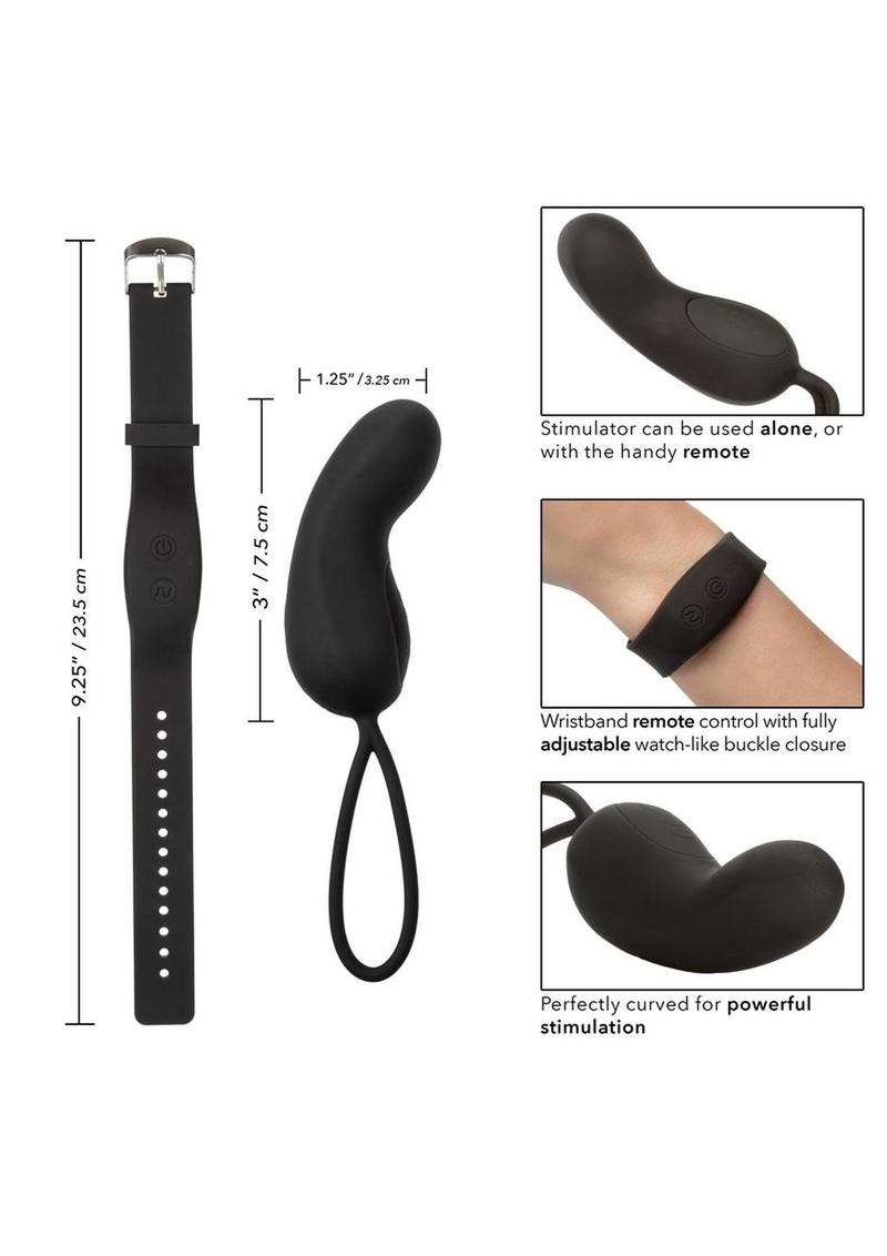 Our Little Secret couples remote controlled ring and bullet toy set in black - detail view - VALGINA.com