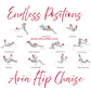 Illustrations of various positions on a 'Aria Flip Chaise' with 'Endless Positions' text and Valgina branding. Aria Flip Chaise - VALGINA.com