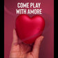 Amore Heart Shaped Rechargeable Silicone Massager - Red