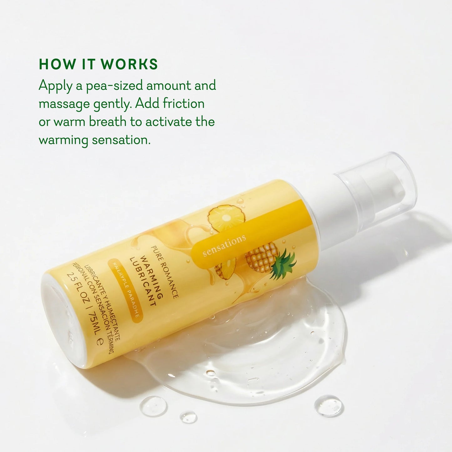 sensations flavored warming lubricant for oral favors pineapple paradise pure romance www.VALGINA.com 