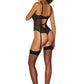 Afterglow - Metal V Accent Teddy Lingerie - Black - VALGINA.com