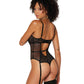 Afterglow - Metal V Accent Teddy Lingerie - Black - VALGINA.com