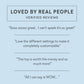 Text on a light blue background with customer reviews and phrases like 'LOVED BY REAL PEOPLE VERIFIED REVIEWS'. t.o.m triple orgasm machine dual rabbit vibrator pure romance www.VALGINA.com 