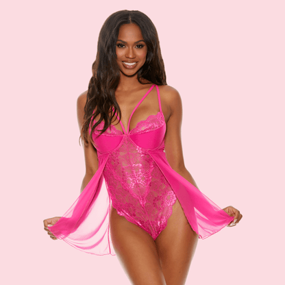 Twice As Nice - Teddy Babydoll Hybrid Lingerie - 6 LEFT! - VALGINA.com